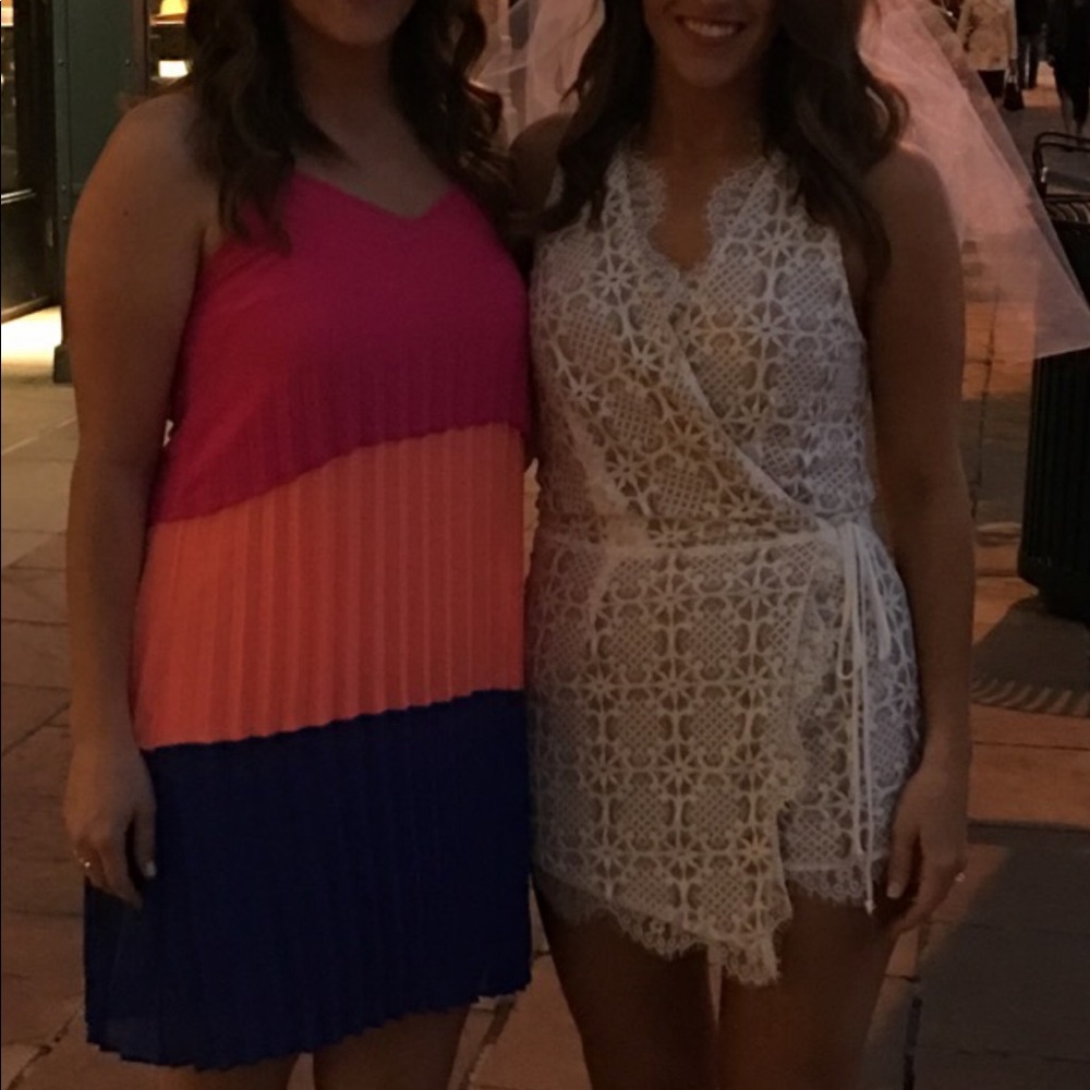 Nordstrom white lace romper size medium